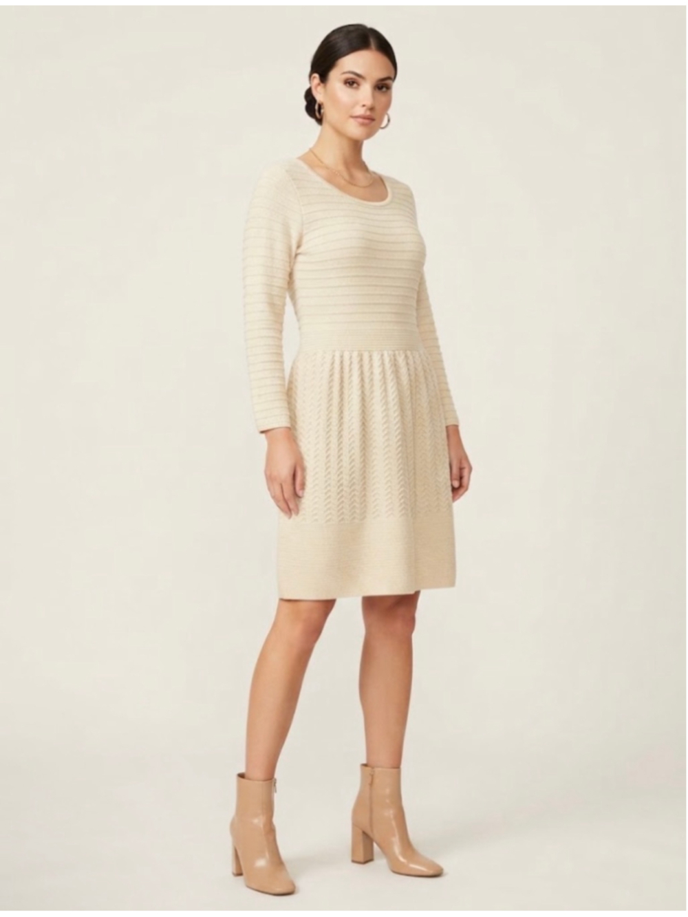 Jessica Simpson Beige Knit Midi Dress Size XL